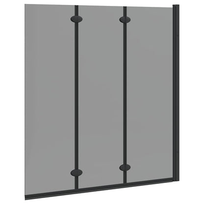 Závěs Pro Sprchu Černá 130 X 138 Cm Esg Sklo A Hliník