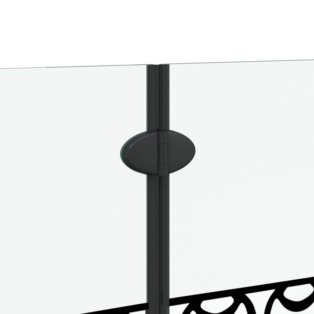 Závěs Pro Sprchu Černá A Průhledná 130 X 130 Cm Tvrzené Sklo