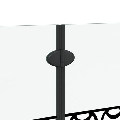 Závěs Pro Sprchu Černá A Průhledná 130 X 130 Cm Tvrzené Sklo