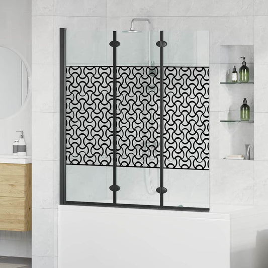 Závěs Pro Sprchu Černá A Průhledná 130 X 130 Cm Tvrzené Sklo