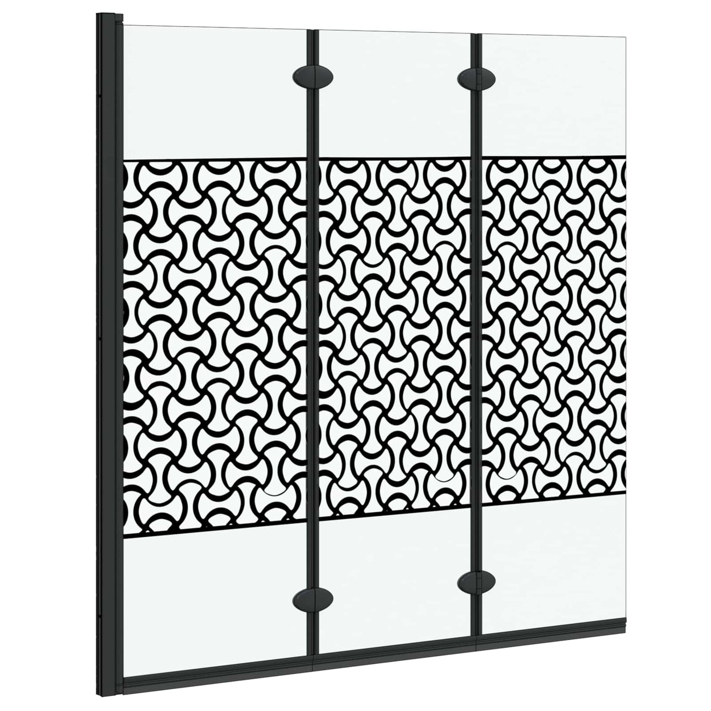 Závěs Pro Sprchu Černá A Průhledná 130 X 130 Cm Tvrzené Sklo
