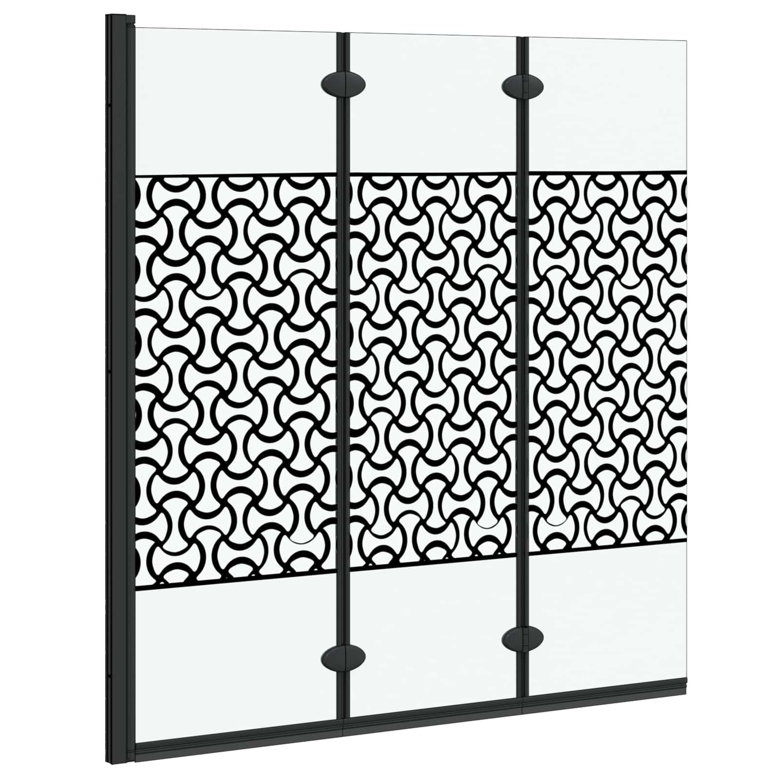 Závěs Pro Sprchu Černá A Průhledná 130 X 130 Cm Tvrzené Sklo