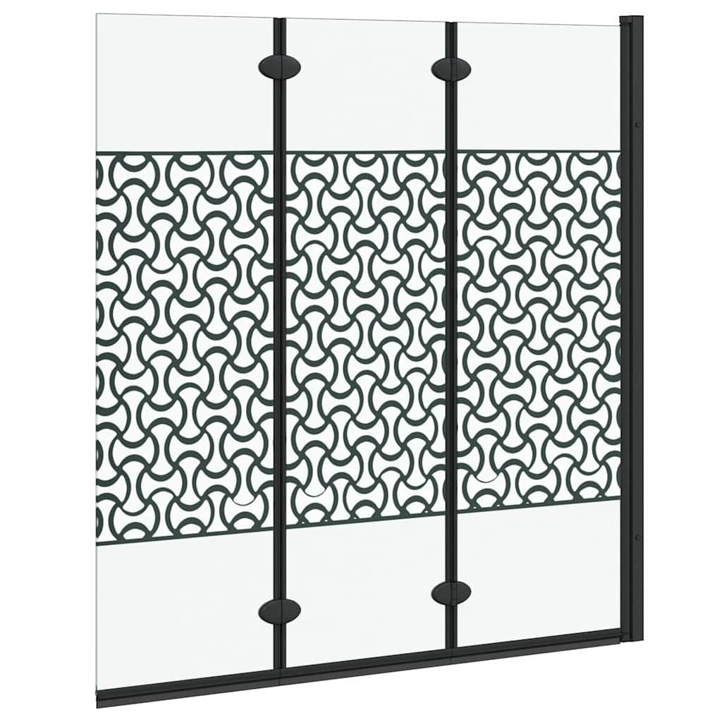 Závěs Pro Sprchu Černá A Průhledná 130 X 130 Cm Tvrzené Sklo