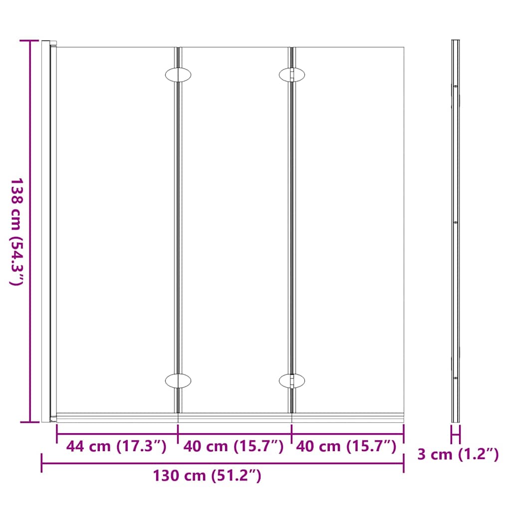 Závěs Pro Sprchu Černá A Průhledná 130 X 130 Cm Tvrzené Sklo
