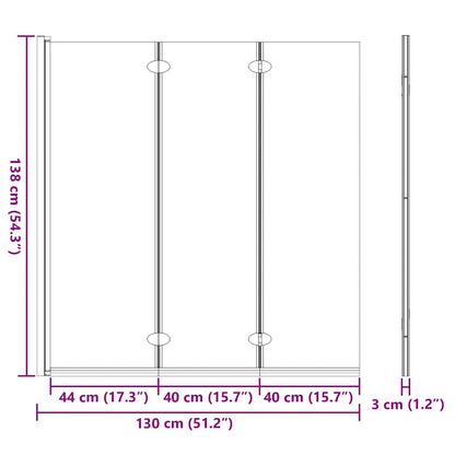 Závěs Pro Sprchu Černá A Průhledná 130 X 130 Cm Tvrzené Sklo