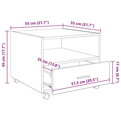 Konferenční Stolek Staré Dřevo 55 X 55 X 45 Cm Kompozitní Dřevo