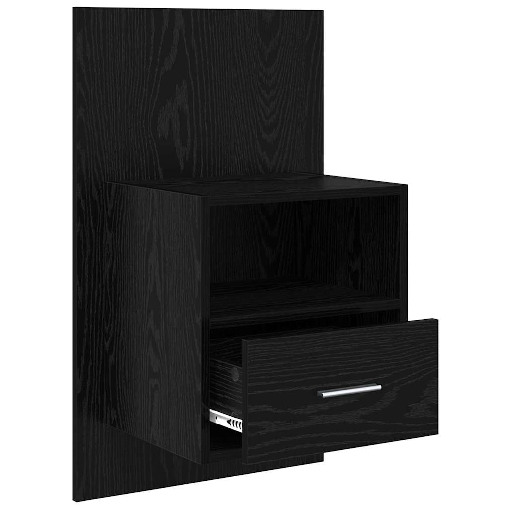 Noční Skříňka 2 Ks Černý Dub 50 X 32,5 X 80Cm Kompozitní Dřevo