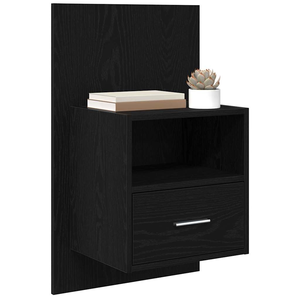 Noční Skříňka 2 Ks Černý Dub 50 X 32,5 X 80Cm Kompozitní Dřevo