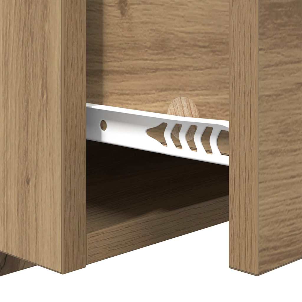 Nástěnná Noční Skříňka 2 Ks Artisanový Dub 48,5 X 32,5 X 80 Cm