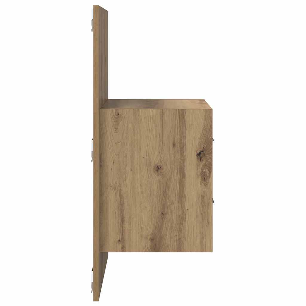 Nástěnná Noční Skříňka 2 Ks Artisanový Dub 48,5 X 32,5 X 80 Cm