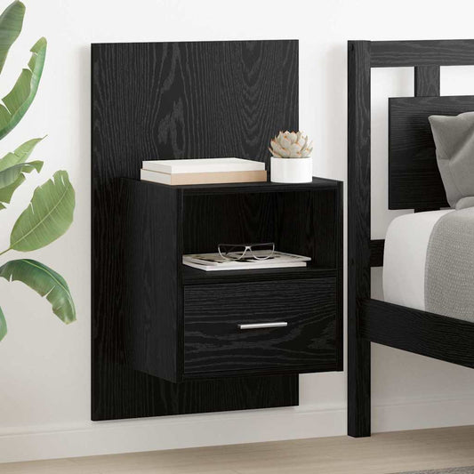 Noční Skříňka 2 Ks Černý Dub 50 X 32.5 X 80Cm Kompozitní Dřevo