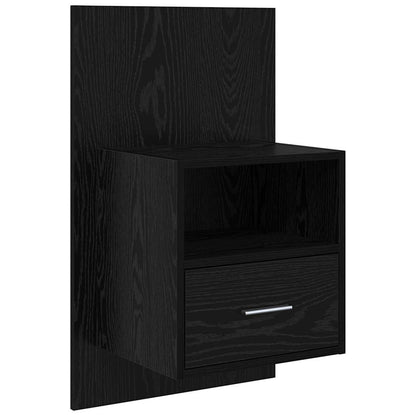 Noční Skříňka 2 Ks Černý Dub 50 X 32.5 X 80Cm Kompozitní Dřevo