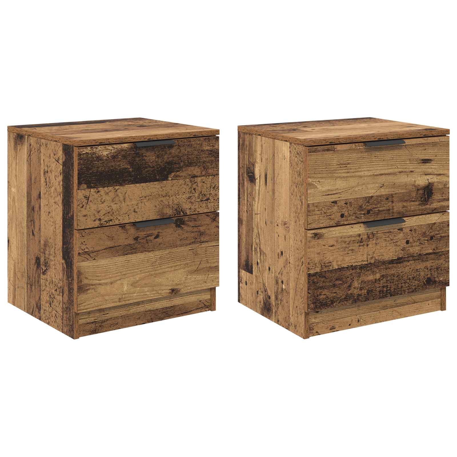 Noční Skříňka 2 Ks Staré Dřevo 45 X 39 X 50Cm Kompozitní Dřevo