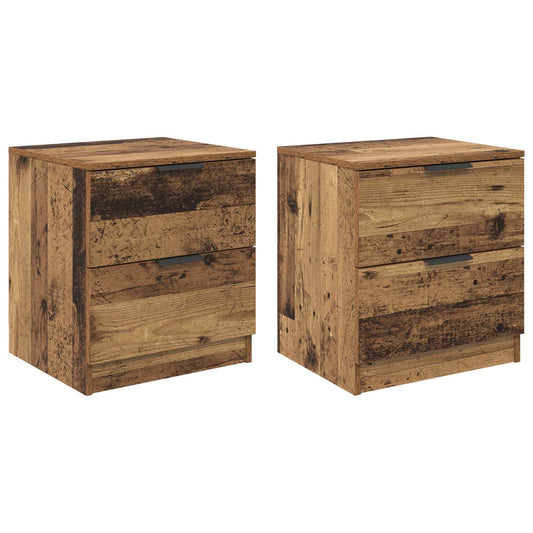 Noční Skříňka 2 Ks Staré Dřevo 45 X 39 X 50Cm Kompozitní Dřevo