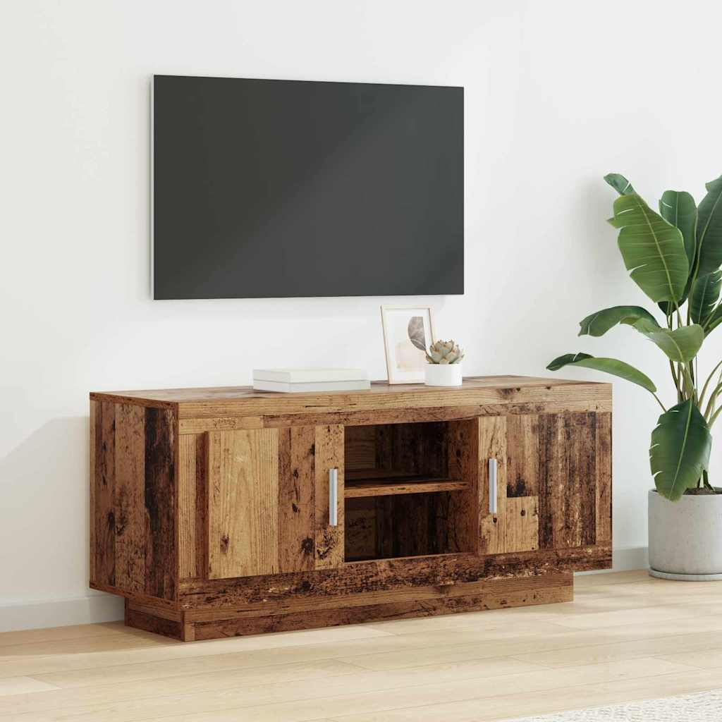 Televizní Skříň 102 X 35 X 45 Cm Staré Dřevo Kompozitní Dřevo