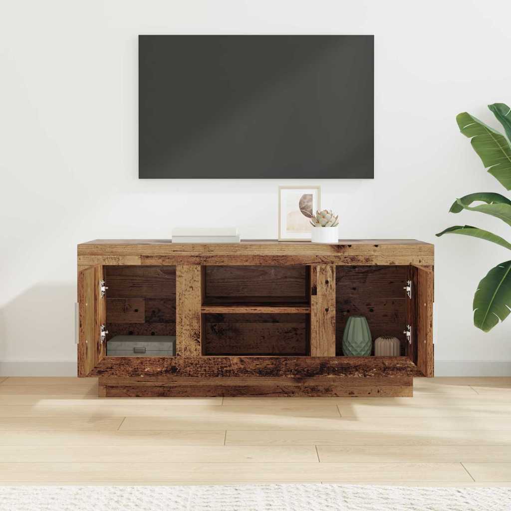 Televizní Skříň 102 X 35 X 45 Cm Staré Dřevo Kompozitní Dřevo