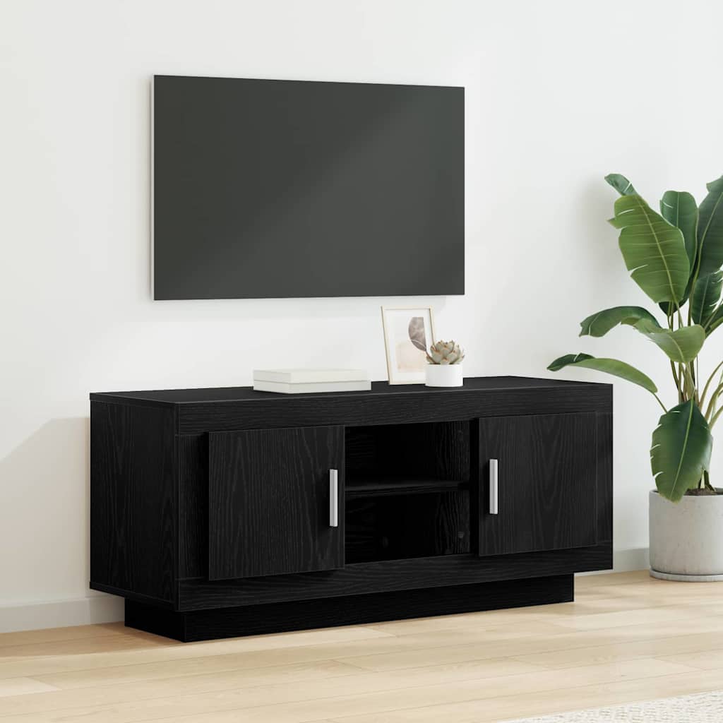 Televizní Skříň 102 X 35 X 45 Cm Černý Dub Kompozitní Dřevo