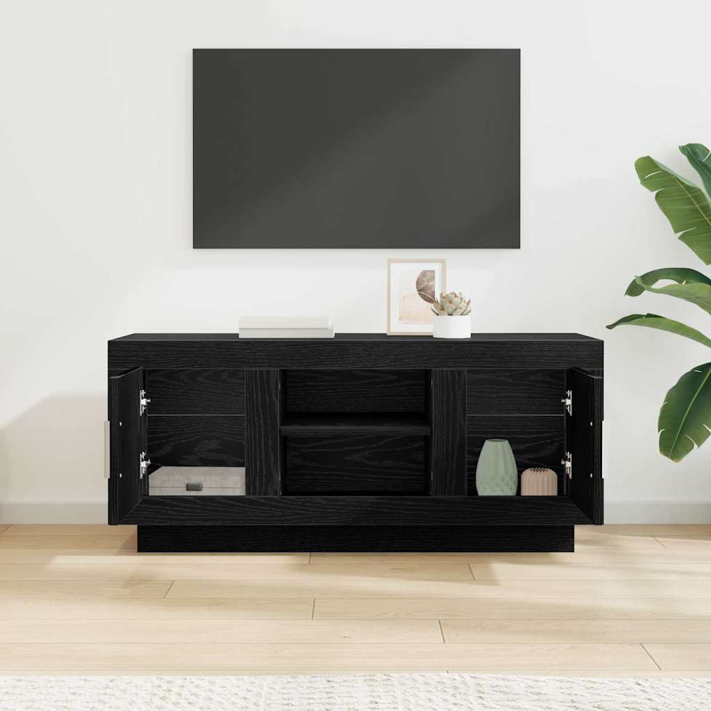Televizní Skříň 102 X 35 X 45 Cm Černý Dub Kompozitní Dřevo