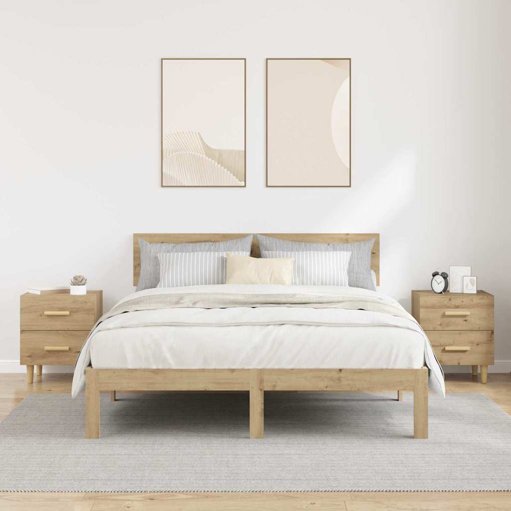 Zásuvka Pod Postel 2 Ks Artisanový Dub 40 X 35 X 47,5 Cm