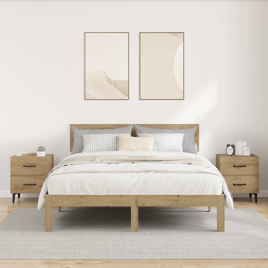 Zásuvka Pod Postel 2 Ks Artisanový Dub 40 X 35 X 47,5 Cm