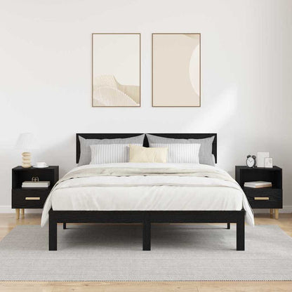 Noční Skříňka 2 Ks Černý Dub 40 X 35 X 47 Cm Kompozitní Dřevo