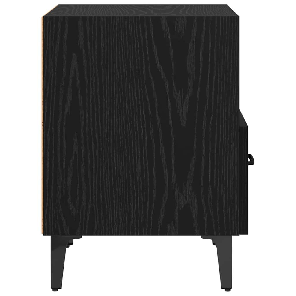 Noční Skříňka 2 Ks Černý Dub 40 X 35 X 47,5 Cm Kompozitní Dřevo