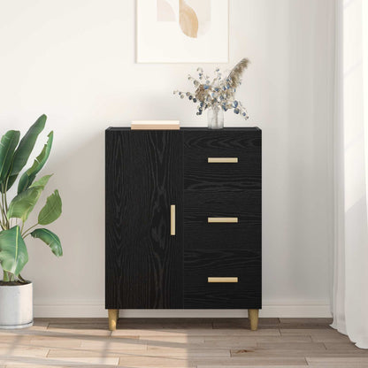 Servírovací Skříň Černý Dub 34 X 69.5 X 90 Cm Kompozitní Dřevo