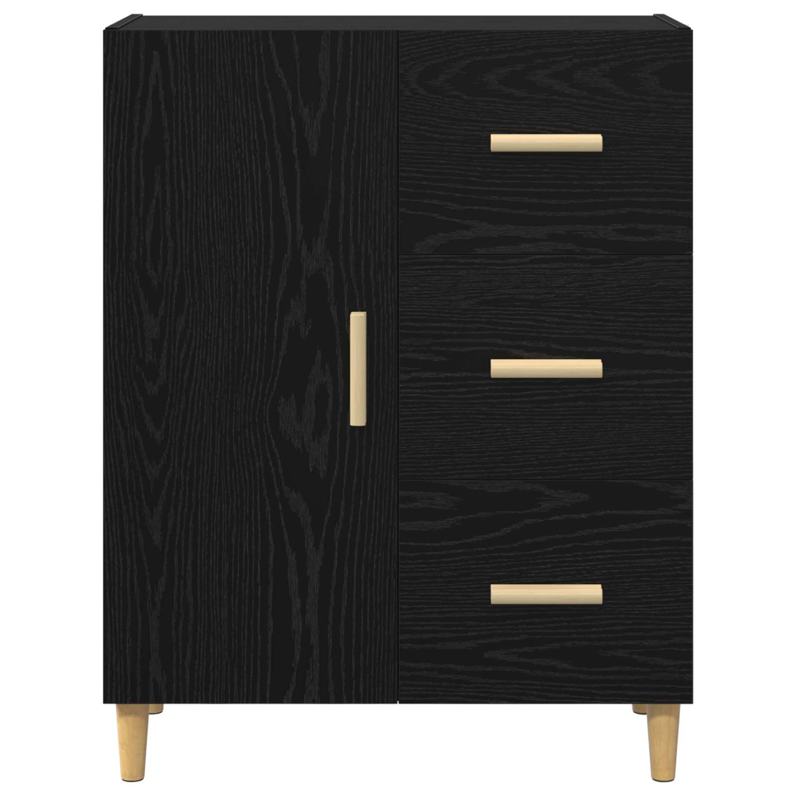 Servírovací Skříň Černý Dub 34 X 69.5 X 90 Cm Kompozitní Dřevo