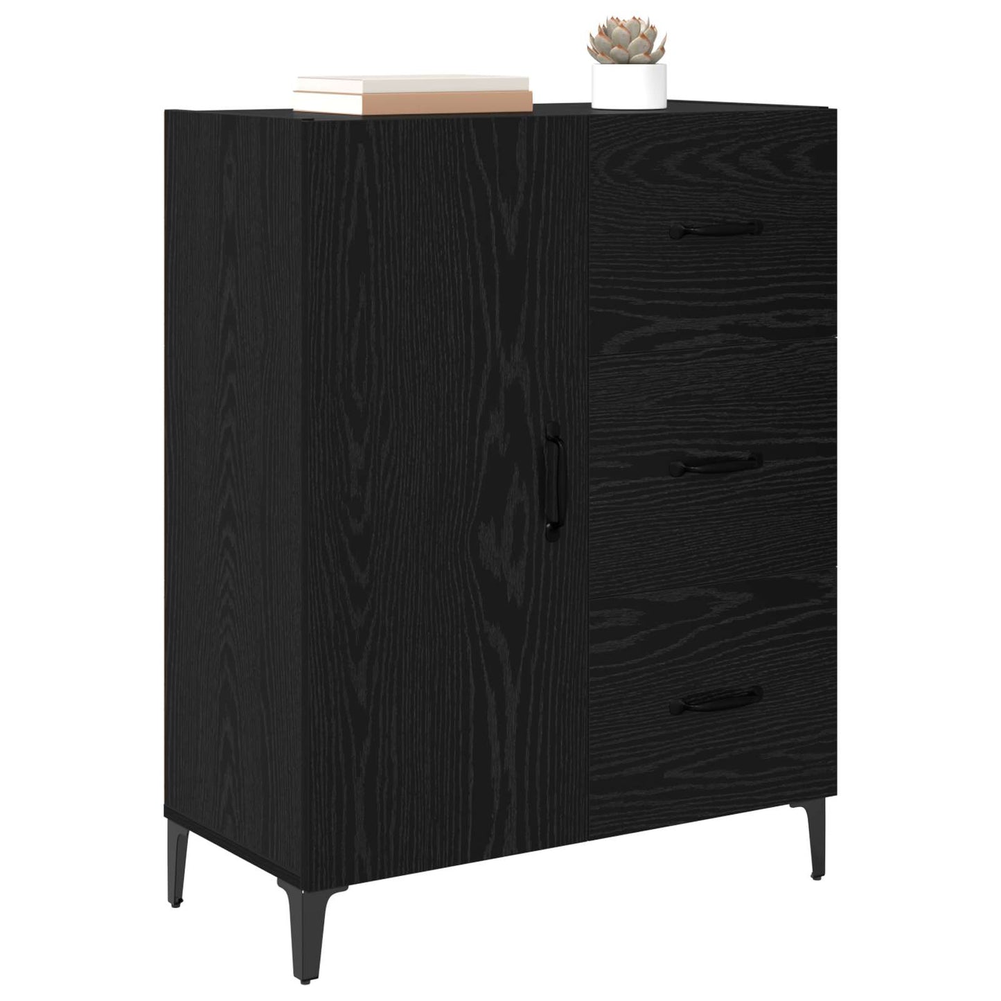 Servírovací Skříň Černý Dub 69,5 X 34 X 90 Cm Kompozitní Dřevo