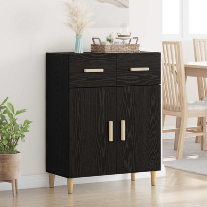 Servírovací Skříň Černý Dub 34 X 69.5 X 89 Cm Kompozitní Dřevo