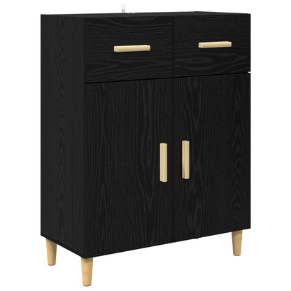 Servírovací Skříň Černý Dub 34 X 69.5 X 89 Cm Kompozitní Dřevo