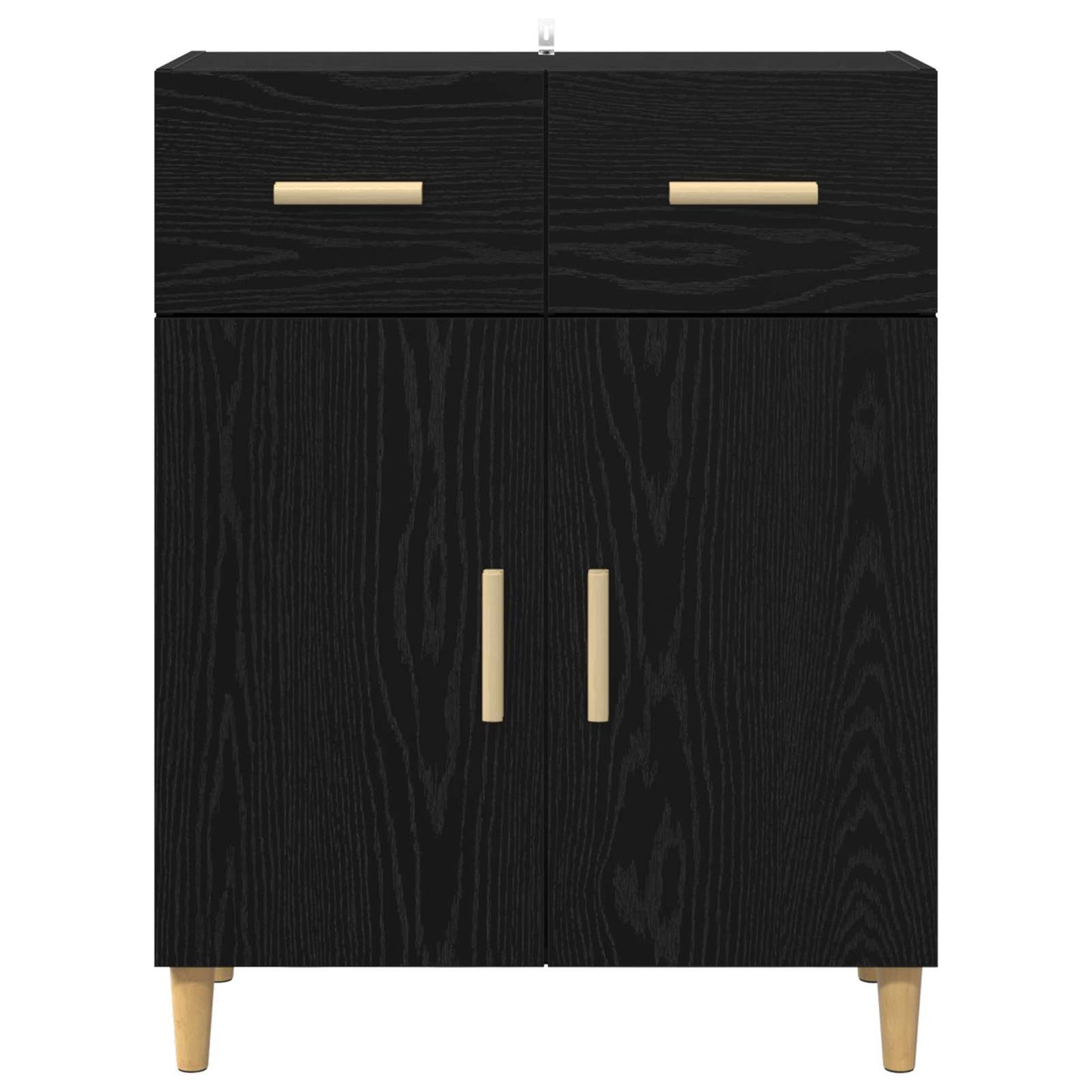 Servírovací Skříň Černý Dub 34 X 69.5 X 89 Cm Kompozitní Dřevo