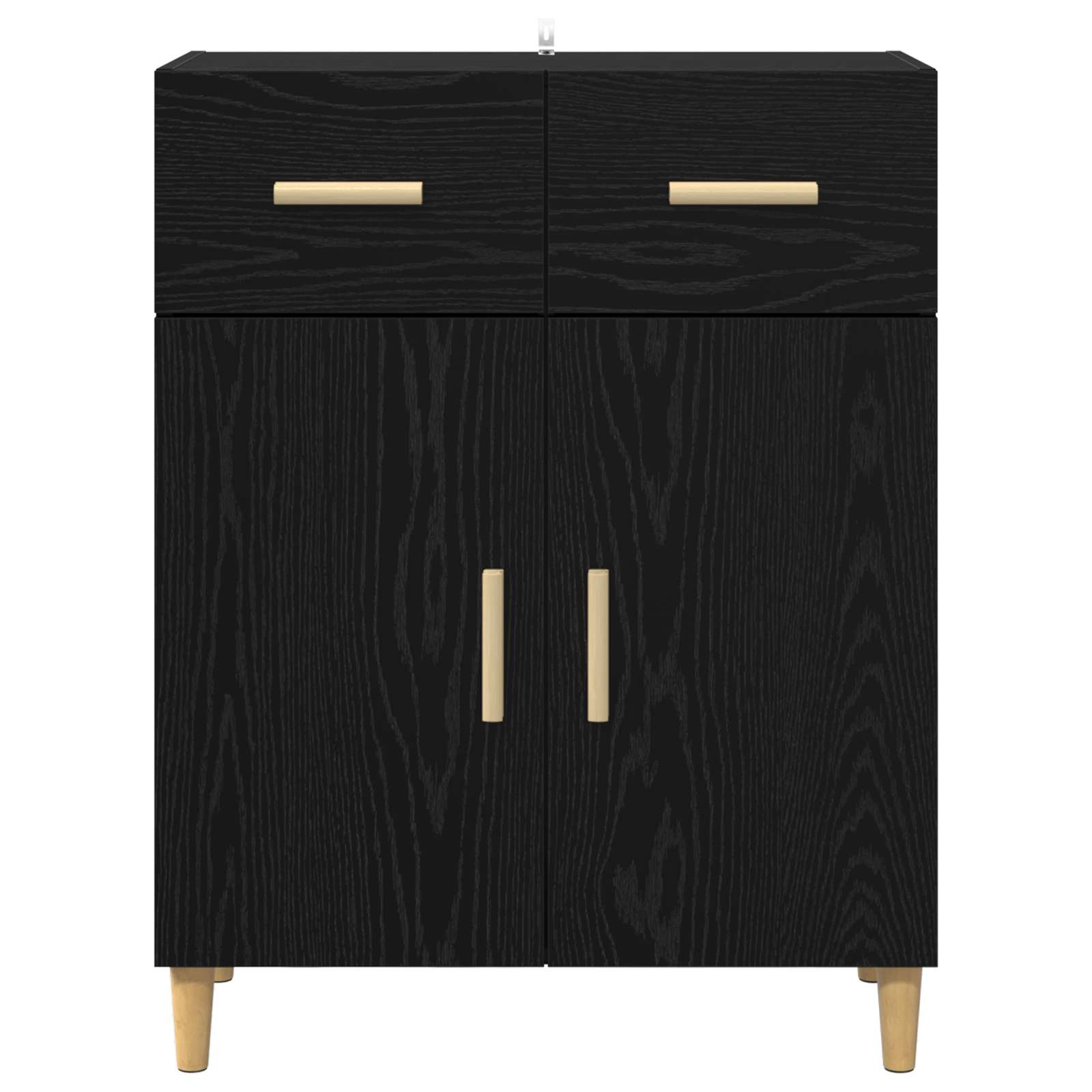 Servírovací Skříň Černý Dub 34 X 69.5 X 89 Cm Kompozitní Dřevo