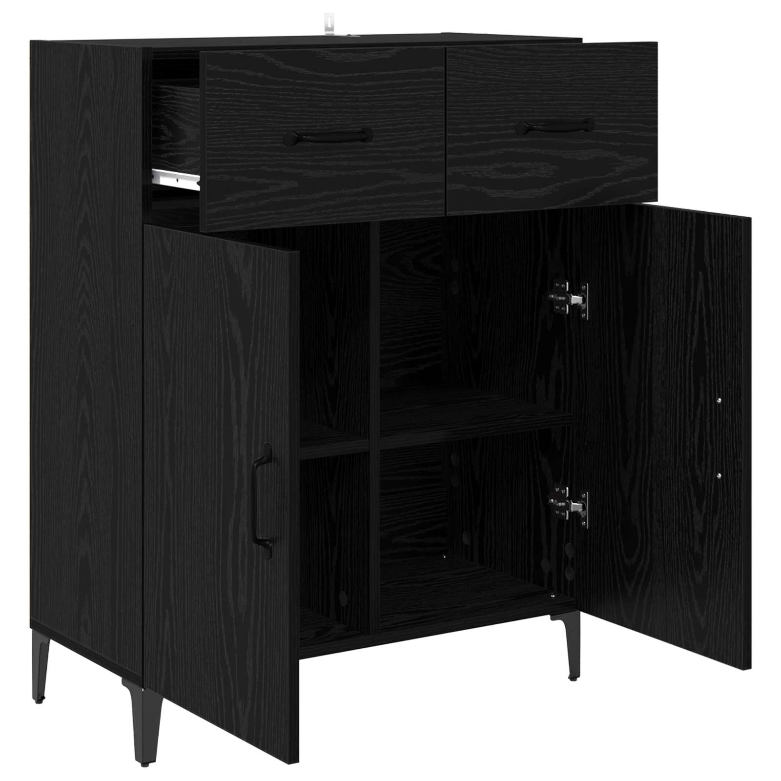 Servírovací Skříň Černý Dub 69,5 X 34 X 90 Cm Kompozitní Dřevo