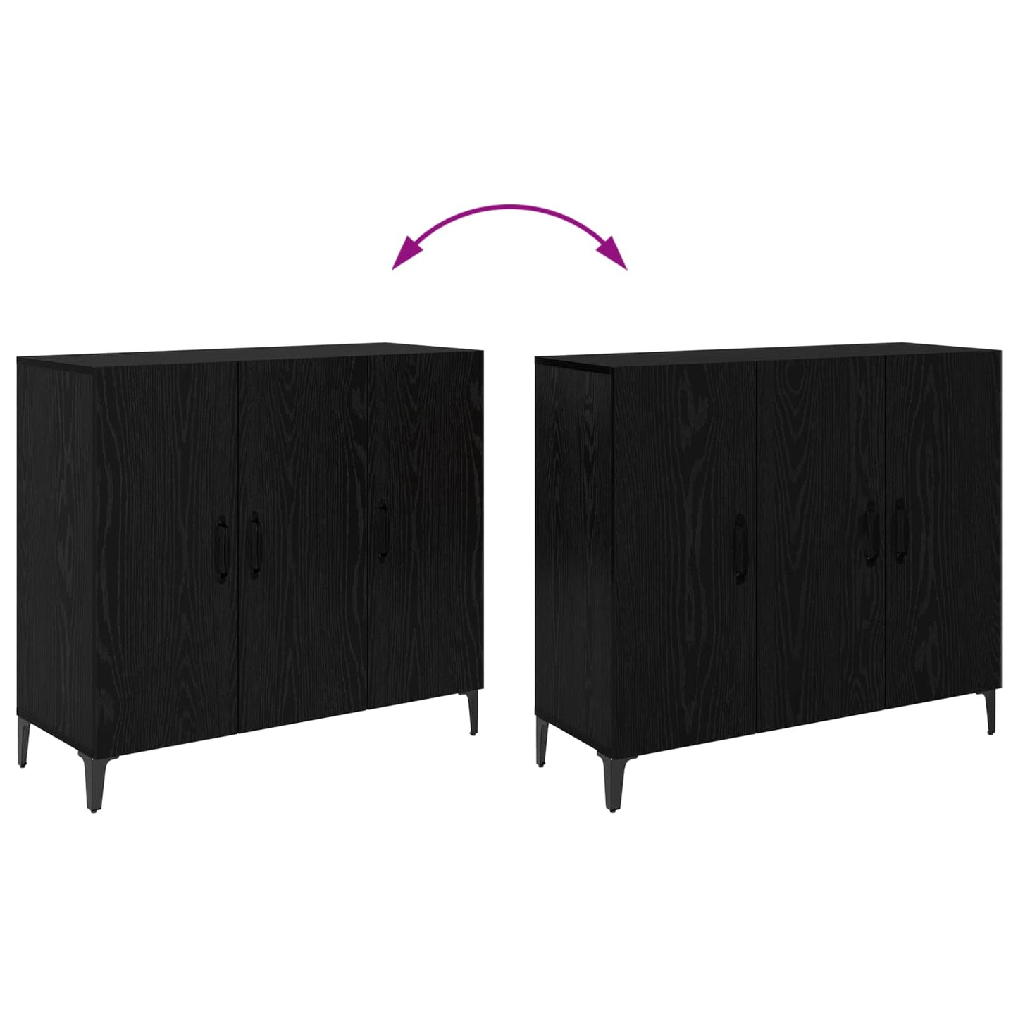Servírovací Skříň Černý Dub 34 X 90 X 80 Cm Kompozitní Dřevo