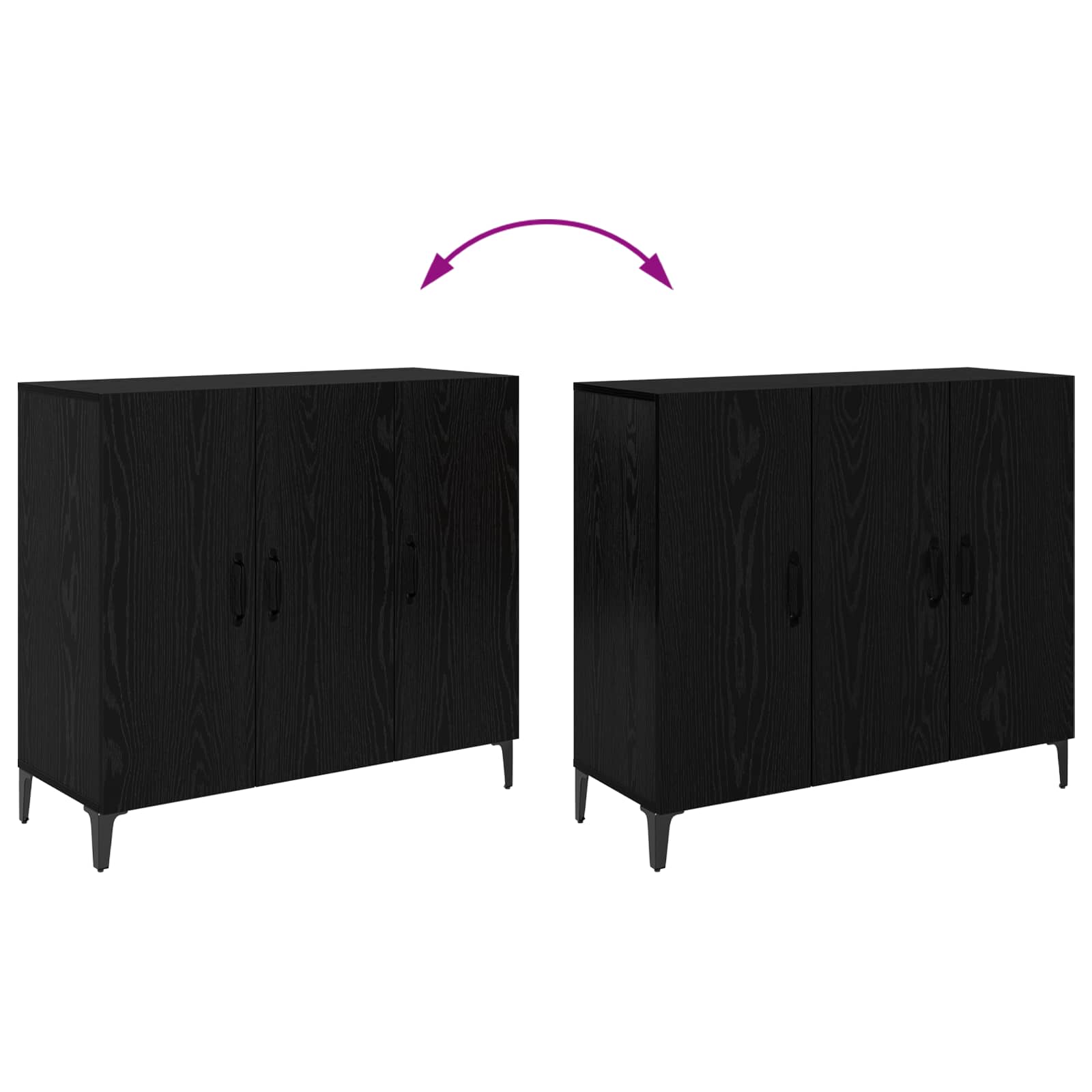 Servírovací Skříň Černý Dub 34 X 90 X 80 Cm Kompozitní Dřevo