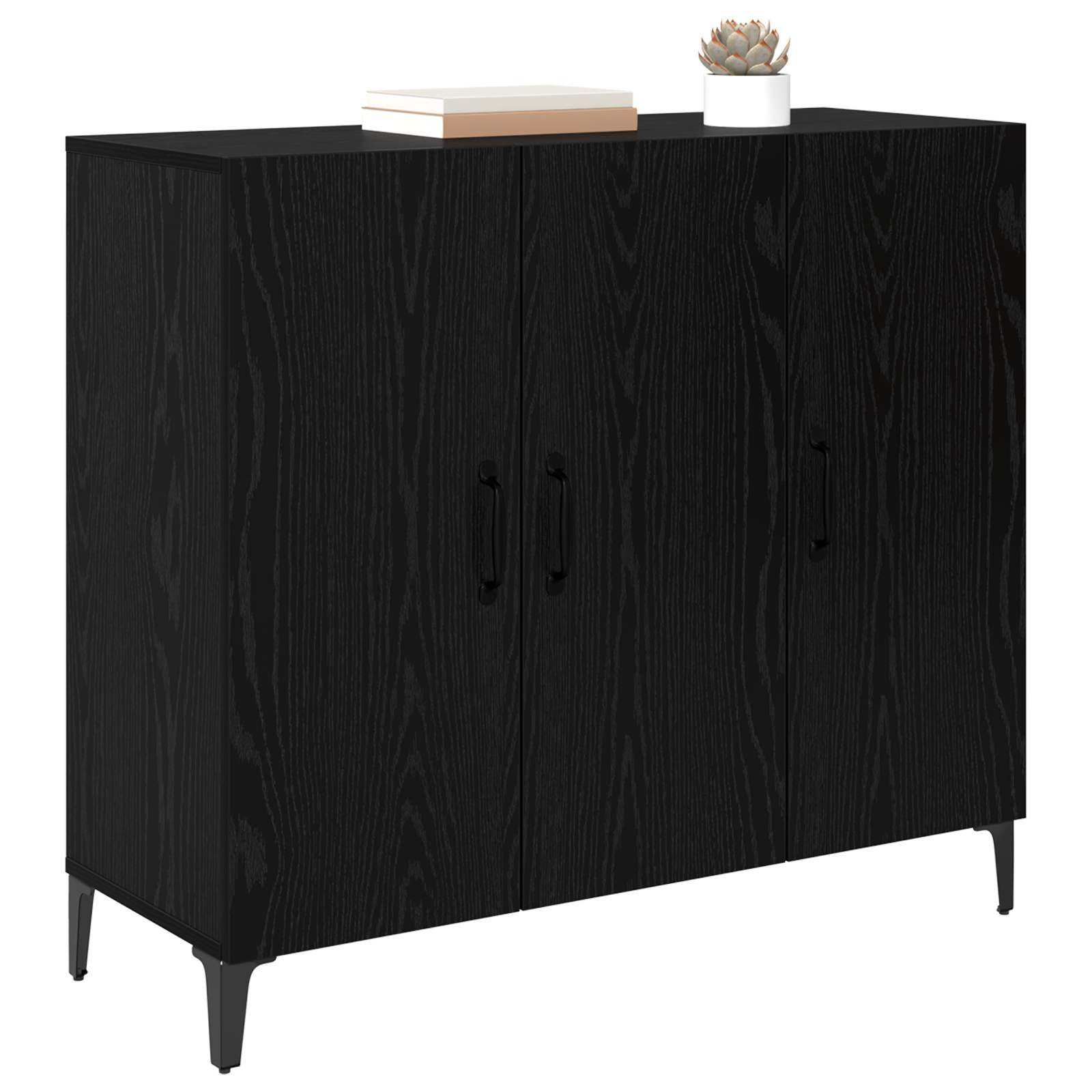 Servírovací Skříň Černý Dub 34 X 90 X 80 Cm Kompozitní Dřevo