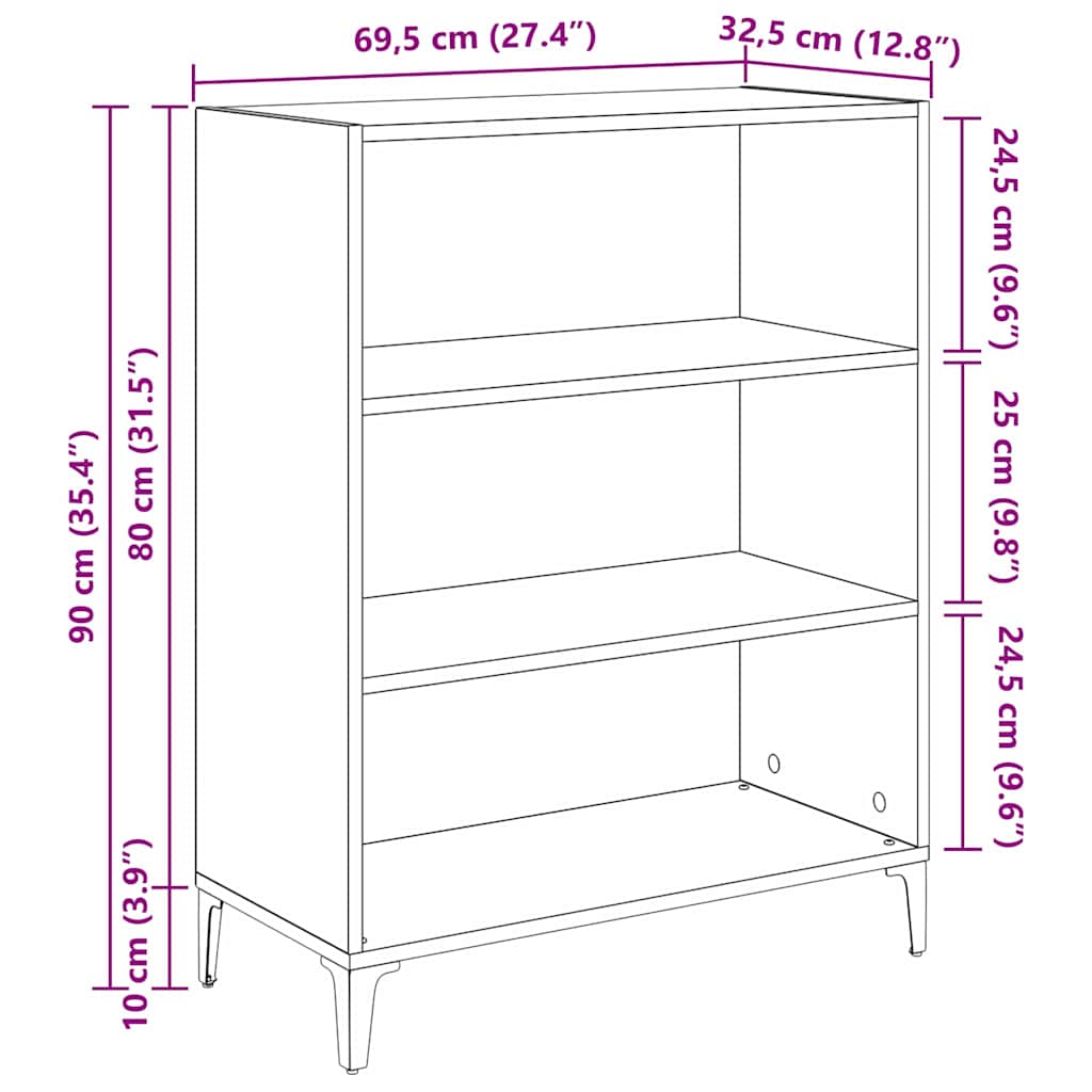 Servírovací Skříň Staré Dřevo 69,5 X 32,5 X 90 Cm