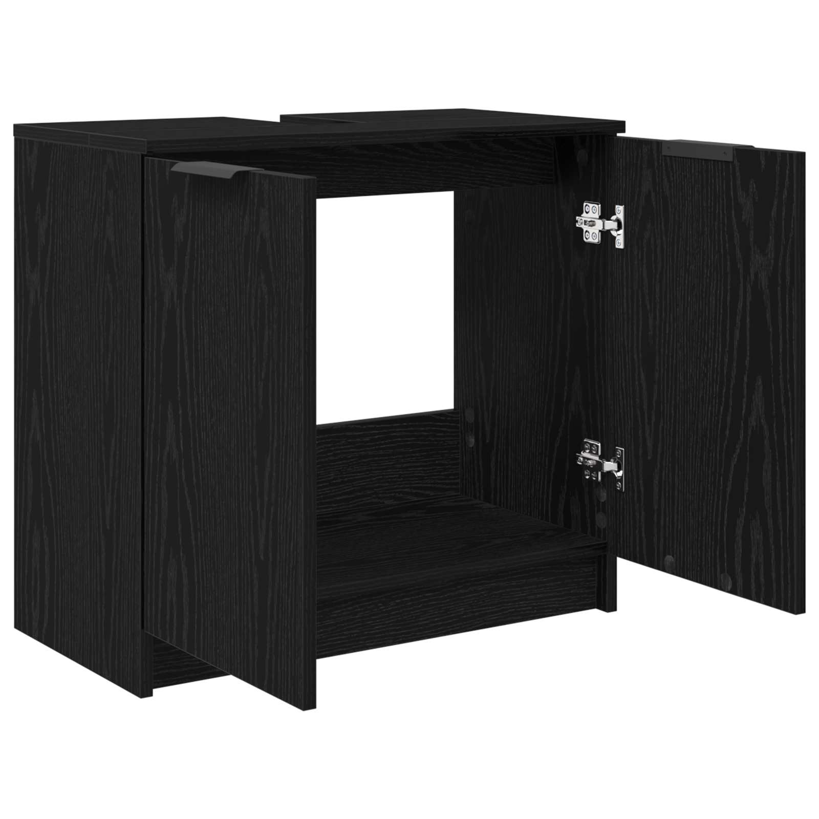 Koupelnová Skříň Černý Dub 64,5 X 33,5 X 59 Cm Kompozitní Dřevo