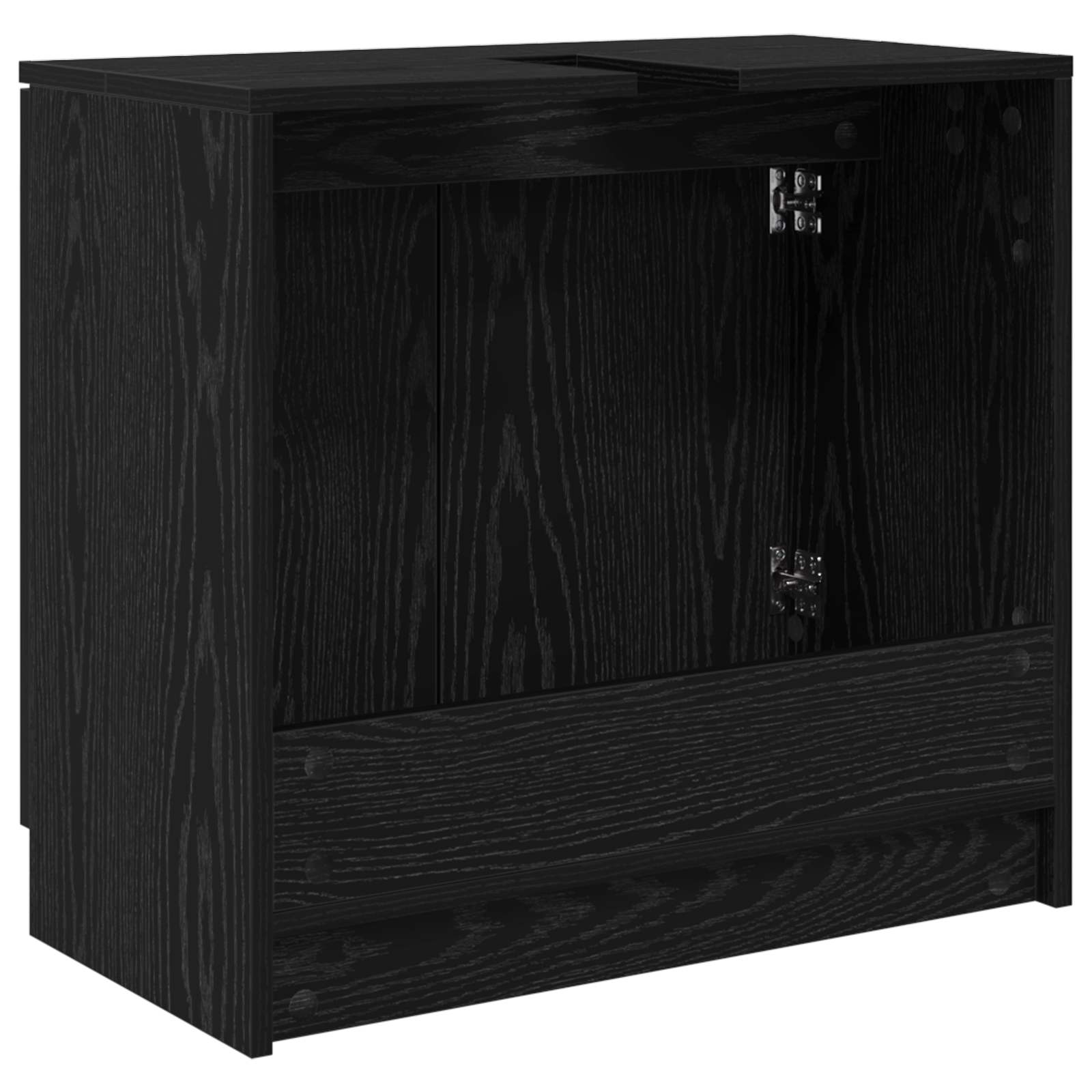 Koupelnová Skříň Černý Dub 64,5 X 33,5 X 59 Cm Kompozitní Dřevo