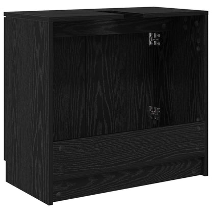 Koupelnová Skříň Černý Dub 64,5 X 33,5 X 59 Cm Kompozitní Dřevo
