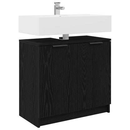 Koupelnová Skříň Černý Dub 64,5 X 33,5 X 59 Cm Kompozitní Dřevo