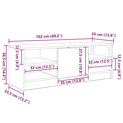 Televizní Skříň 102 X 35 X 36,5 Cm Staré Dřevo Kompozitní Dřevo