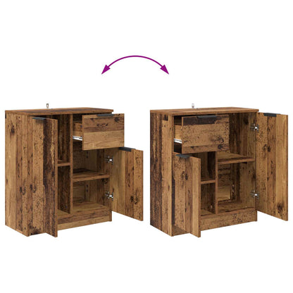 Servírovací Skříň Staré Dřevo 60 X 30 X 70 Cm Kompozitní Dřevo