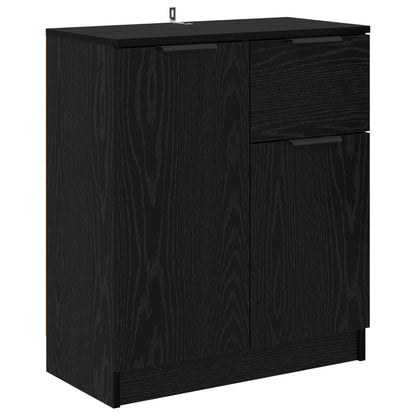 Servírovací Skříň Černý Dub 60 X 30 X 70 Cm Kompozitní Dřevo