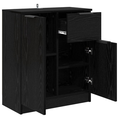 Servírovací Skříň Černý Dub 60 X 30 X 70 Cm Kompozitní Dřevo