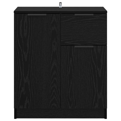Servírovací Skříň Černý Dub 60 X 30 X 70 Cm Kompozitní Dřevo