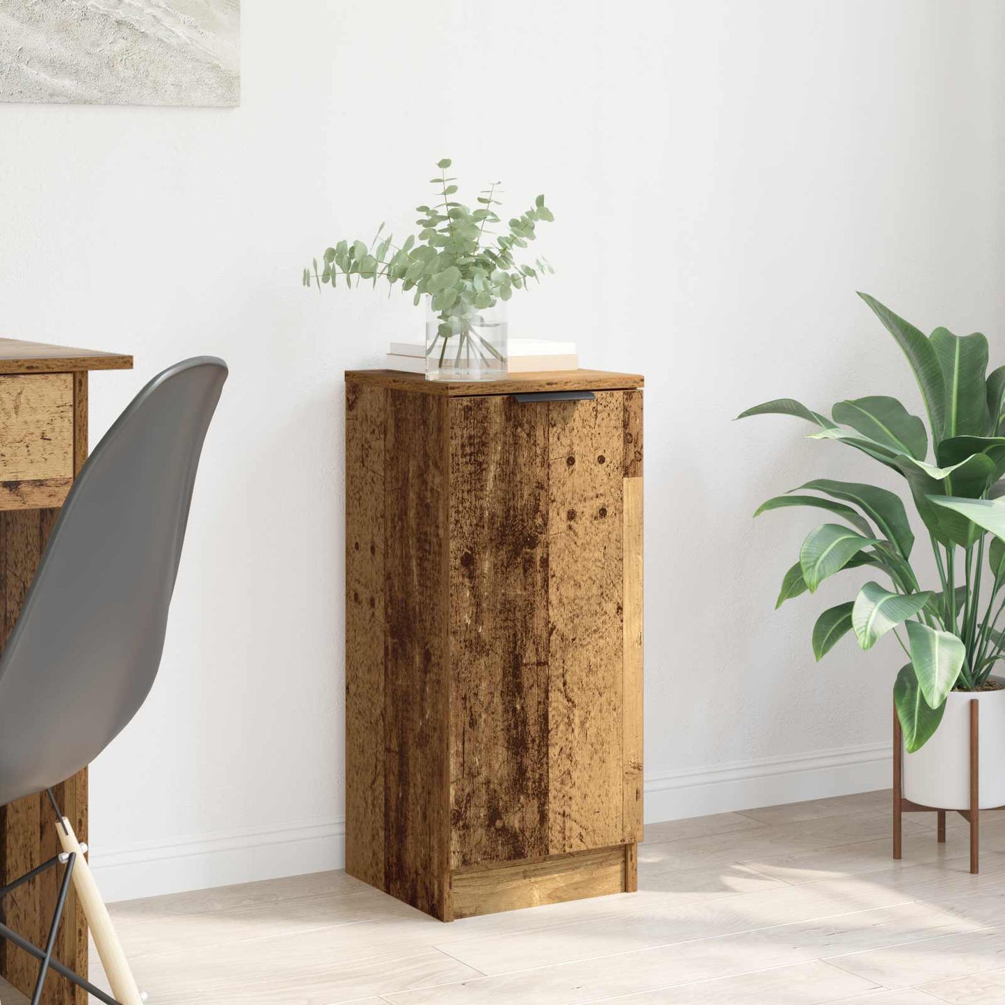 Servírovací Skříň Staré Dřevo 30 X 30 X 70 Cm Kompozitní Dřevo