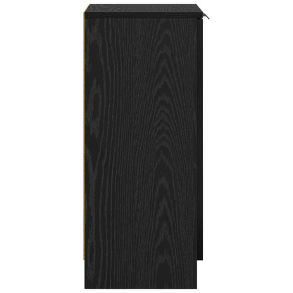 Servírovací Skříň Černý Dub 30 X 30 X 70 Cm Kompozitní Dřevo