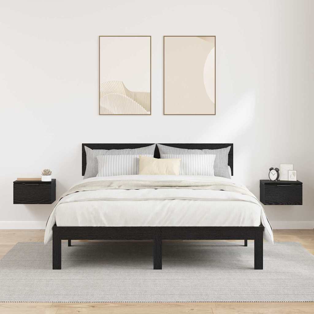 Noční Skříňka 2 Ks Černý Dub 34 X 30 X 20 Cm Kompozitní Dřevo